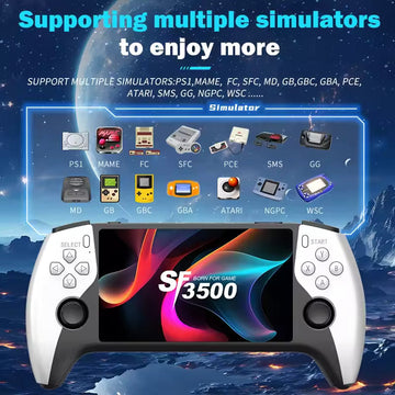 SF3500 Portable Handheld Game Console – 5" IPS Screen & 20,000+ Built-In Games